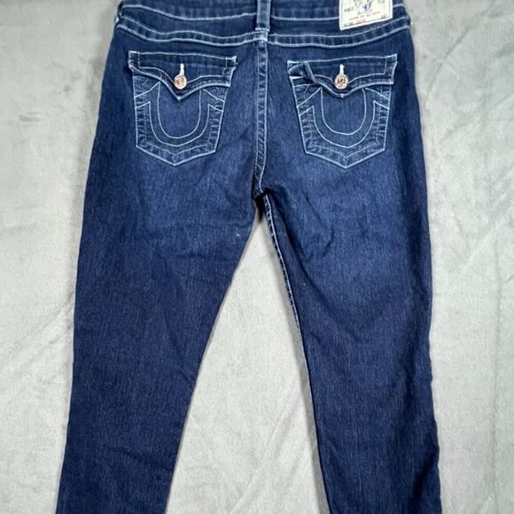 True Religion Jeans 32x29 Denim Legging Jegging White Stitch FLap Pocket - Picture 7 of 11